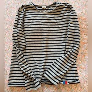 Kule The Modern Long shirt in grey/navy stripes